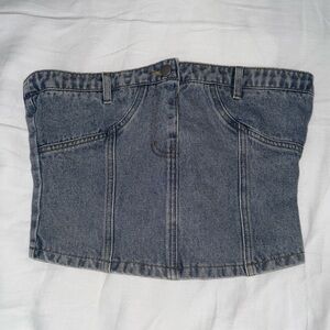 Strapless Denim Top